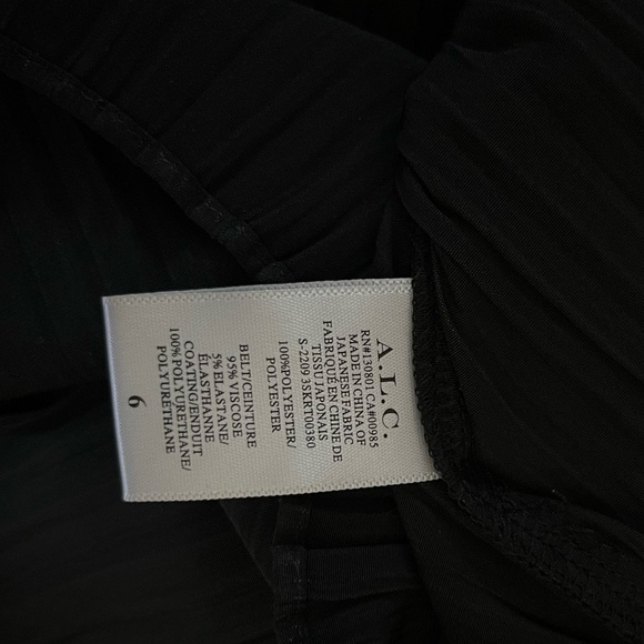 A.L.C Size 6 Black Everly Long Pleated High Ruffled Waist Tie Maxi Skirt NWT - Picture 12 of 13